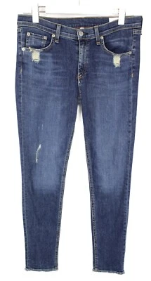 Rag & Bone Skinny Jeans Damen W30 Blau Risse Used Stretch Whiskers Faded - Bild 1 von 4