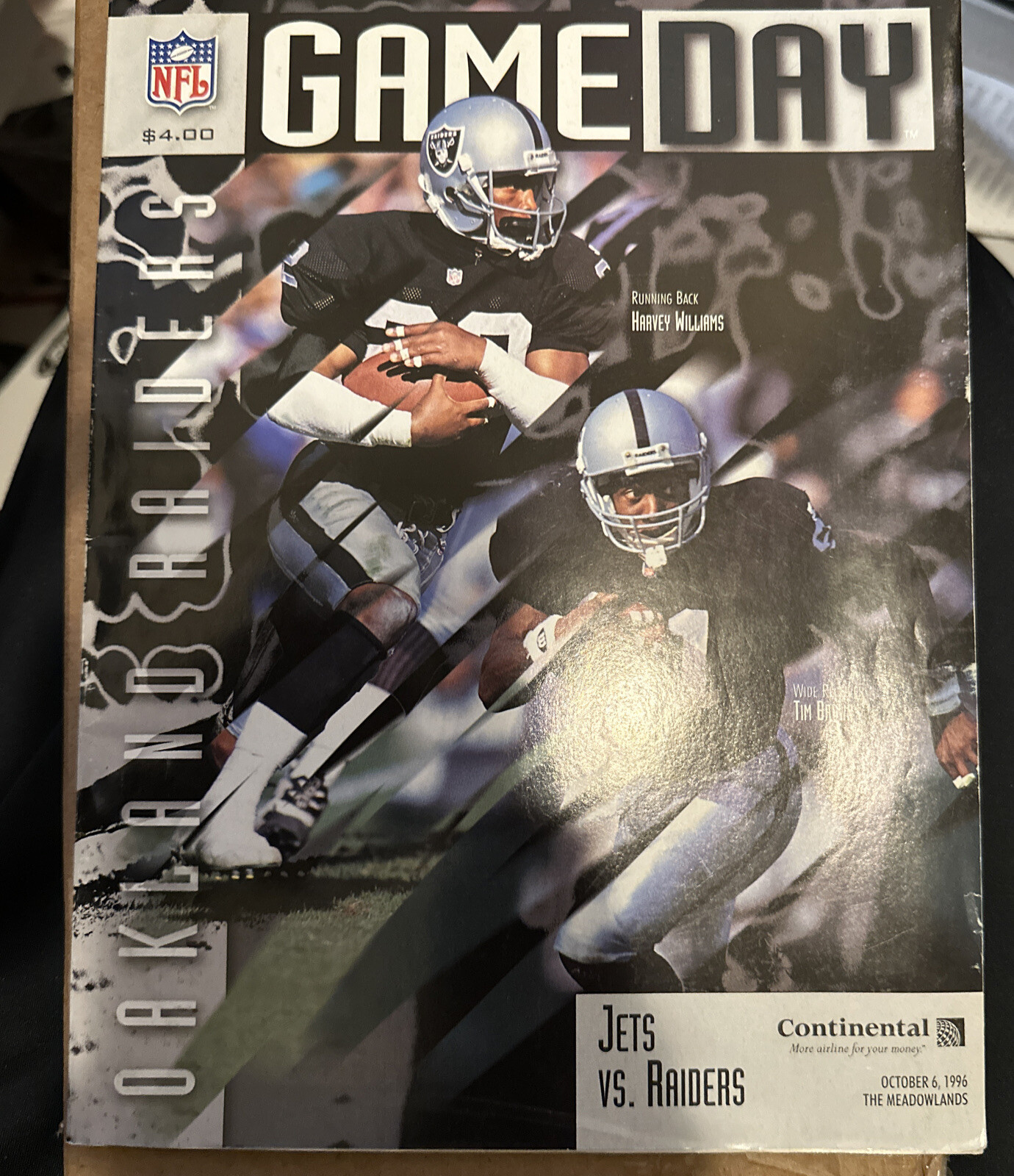 New York Jets Game Day Magazine October 6, 1996 Vs Oakland Raiders