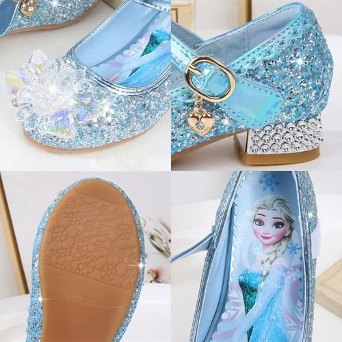 Kids Girls Ice Queen Princess Party Sequins Crystal Glitter Fancy Dress Sandals - Picture 18 of 31