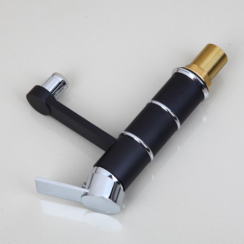 Grifo lavabo lavabo de pintura negra LED grifo de un solo orificio cubierta mezclador montado - Imagen 7 de 10
