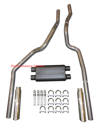 96-99 Chevrolet GMC Truck 5.7L Mandrel Dual Exhaust w/ 3 Chamber Muffler