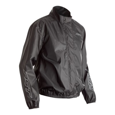 RST leichte wasserdichte Motorrad Regenjacke - schwarz