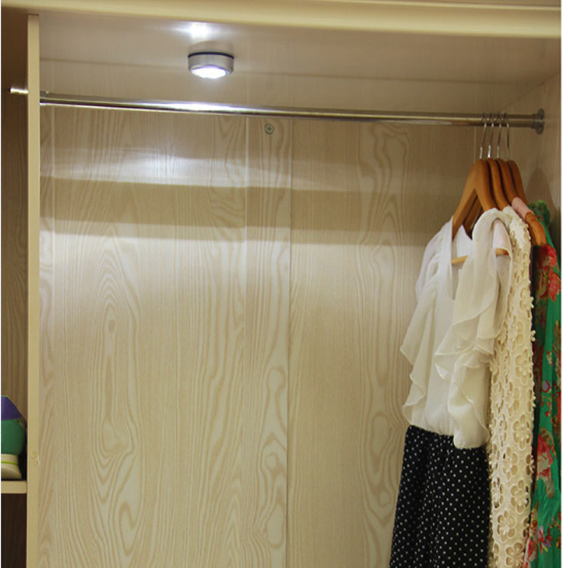 4 PCS 3 LED Touch Push On/Off Light Self-Stick On Click Battery ...