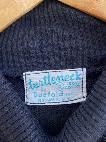 Vintage 60s Turtleneck by Duofold Mohawk NY XL Black Base Layer Activewear Shirt - Picture 3 of 6