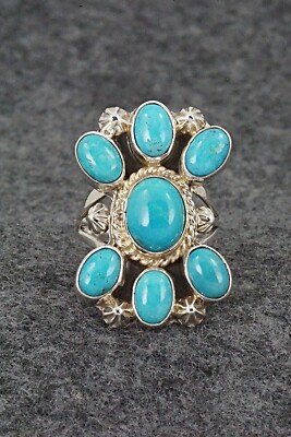 Turquoise & Sterling Silver Ring - Roberta Begay - Size 6.75
