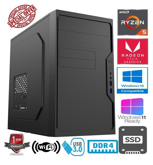 RYZEN GAMING PC AMD RYZEN 5600G 16G RAM 480GB SSD RADEON