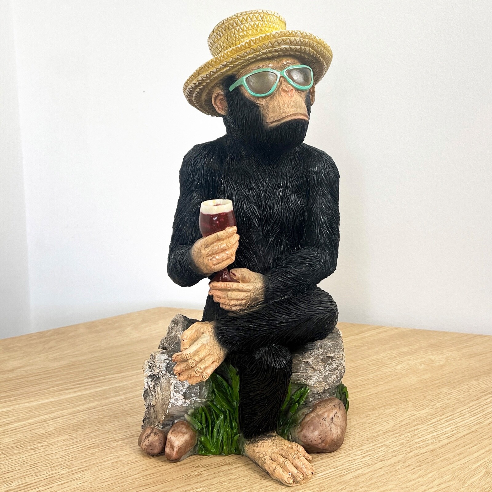 Monkey Ornament Large Statue Figurine Holiday Hat Home Bar Decor Gift Animal