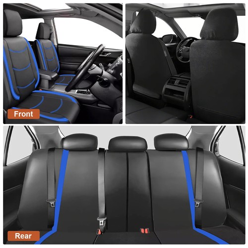 For Vauxhall Opel Blue Leather Look Full Set Car Seat Cover Front Rear Cover Set - Picture 10 of 10