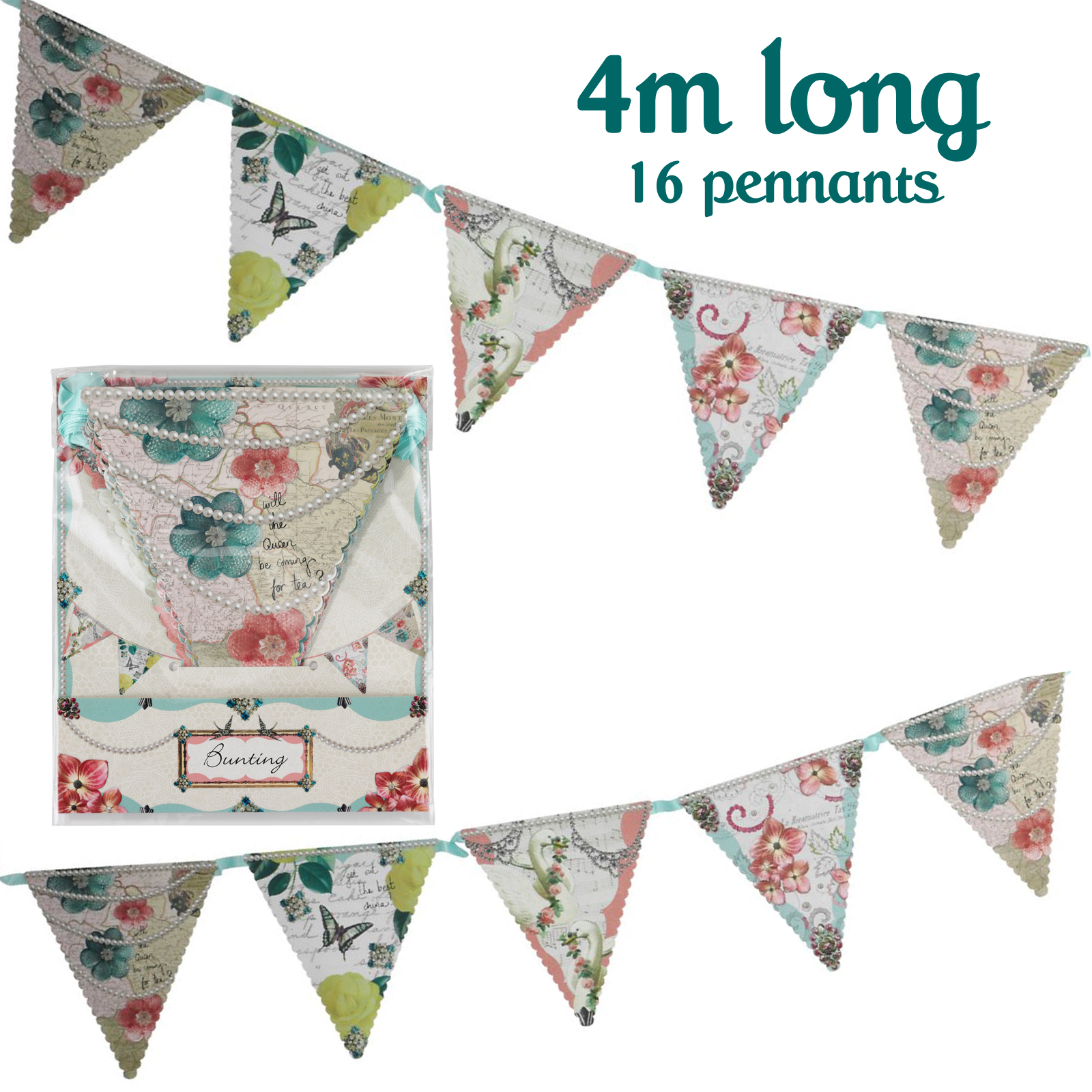 VINTAGE FLORAL ELEGANT WEDDING BUNTING Hen Party / Afternoon Tea Bunting Garland