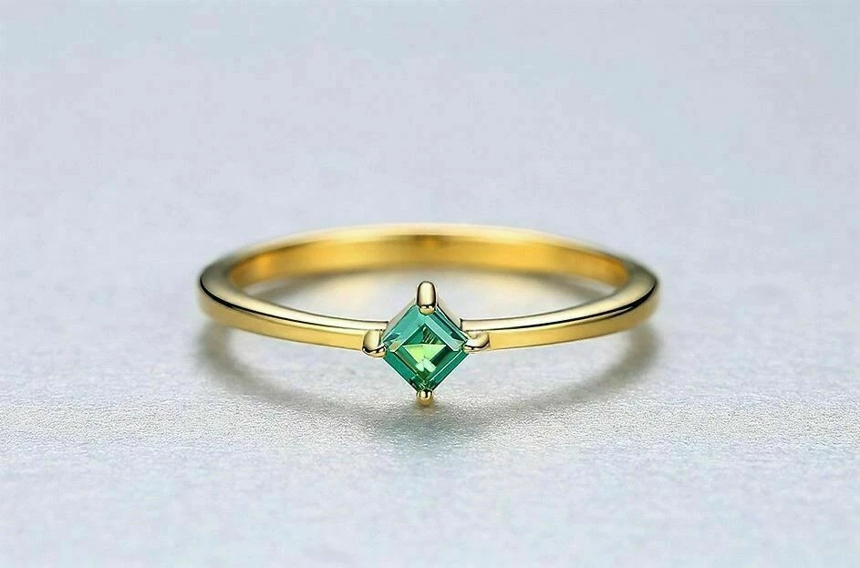 BENIAMINO Solitär Ring 925er Sterling Silber Grüne Smaragd VVS GG Verlobung OVP - Bild 2 von 4