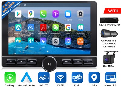 DAB+Eonon UX6K PRO MAX Android 13 8+128 10,1'' Autoradio Navi CarPlay 2DIN 4G LTE