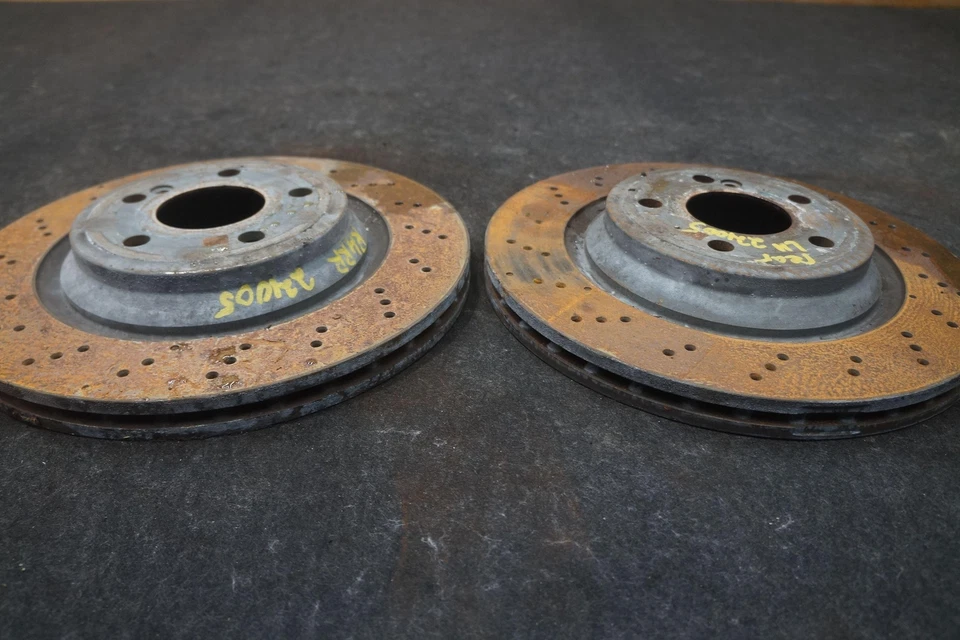 Set 2 Rear Left Right Disc Brake Rotor Sport 0004231512 OEM Mercedes SL550 R231 - Image 2 of 4