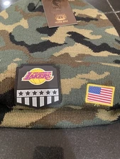 MENS/WOMENS UNK LA LOS ANGELES LAKERS SALUTE TO SERVICE Knit Hat GREEN CAMO NWT