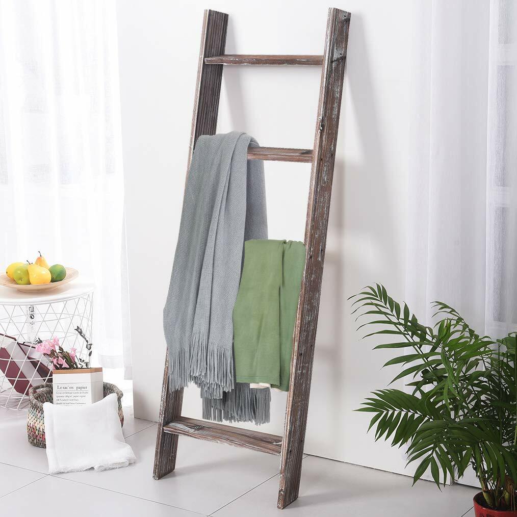 Rustic Farmhouse 4 Foot Wood Blanket Quilt Towel Ladder For Sale Online EBay