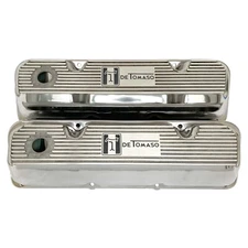 Ford 351 Cleveland De Tomaso Pantera Polished Valve Covers - Style 2 - Ansen USA