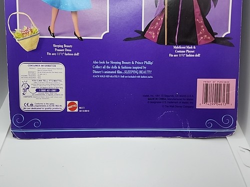 1991 Mattel Disney Classics "Sleeping Beauty Maleficent" Doll Mask & Costume - Picture 7 of 10