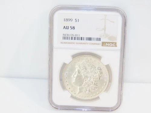 NGC AU58 1899 $1 Morgan Silver Dollar Coin Graded