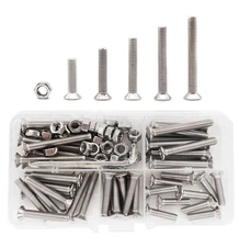 binifiMux 80 Pieces M5 Countersunk Flat Head Phillips One Size, Silver 