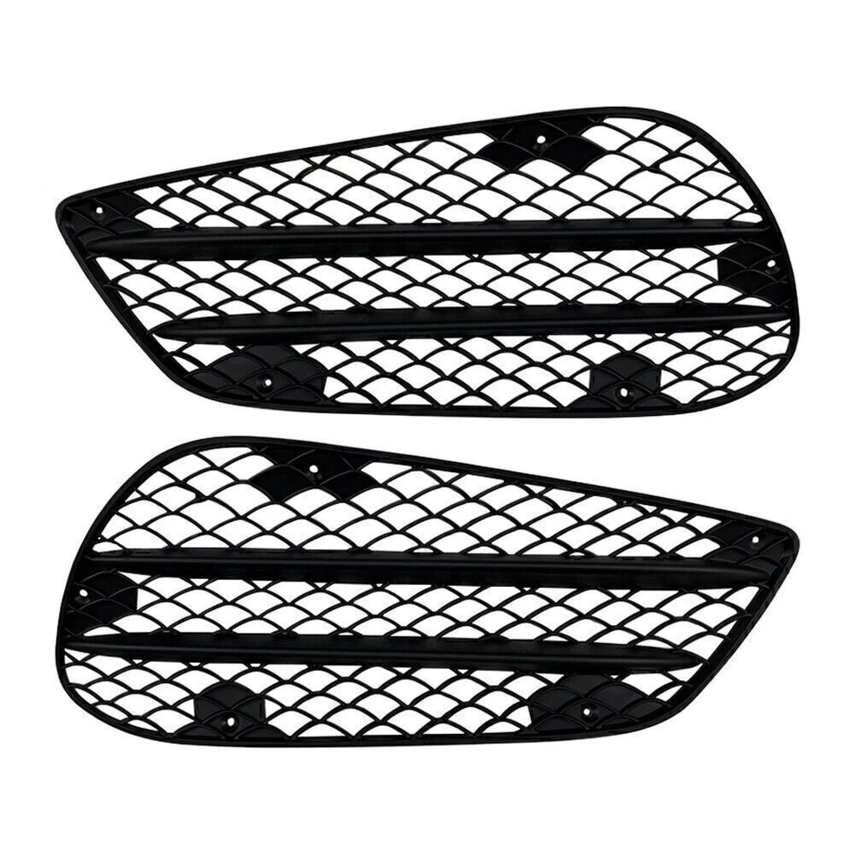 2PCS Front Bumper Grill Fog Lamp Grille For Mercedes Benz E Class W212 2013-2015 - Image 3 of 4