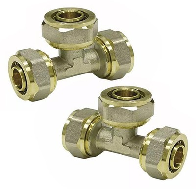 Piping Solutions Qualit?t Nickel Messing 16 mm gleich T-St??ck Verbinder 2er Se