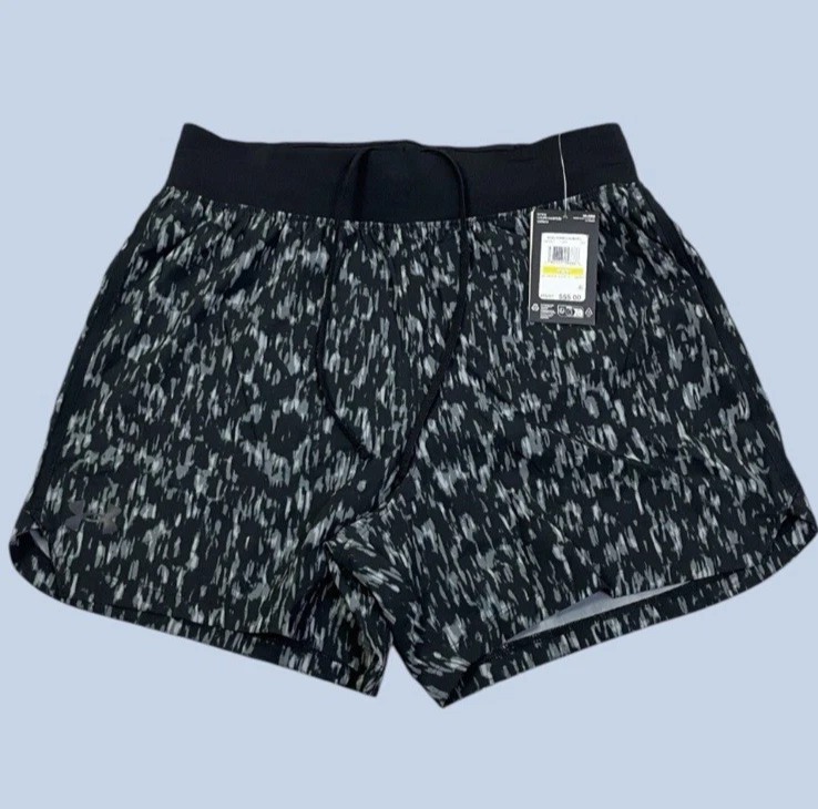 Under Armour UA Launch Elite 5” Running Print Shorts Mens M 1383267 Black