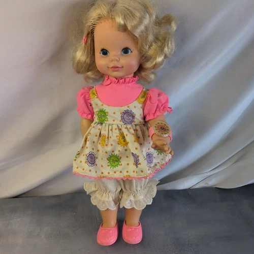Mattel Timey Tell Doll 17” Original Clothes & Watch 1969 No Talk
