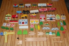 Melissa Doug Various Wooden Train Set Lot Cars Accessories Used