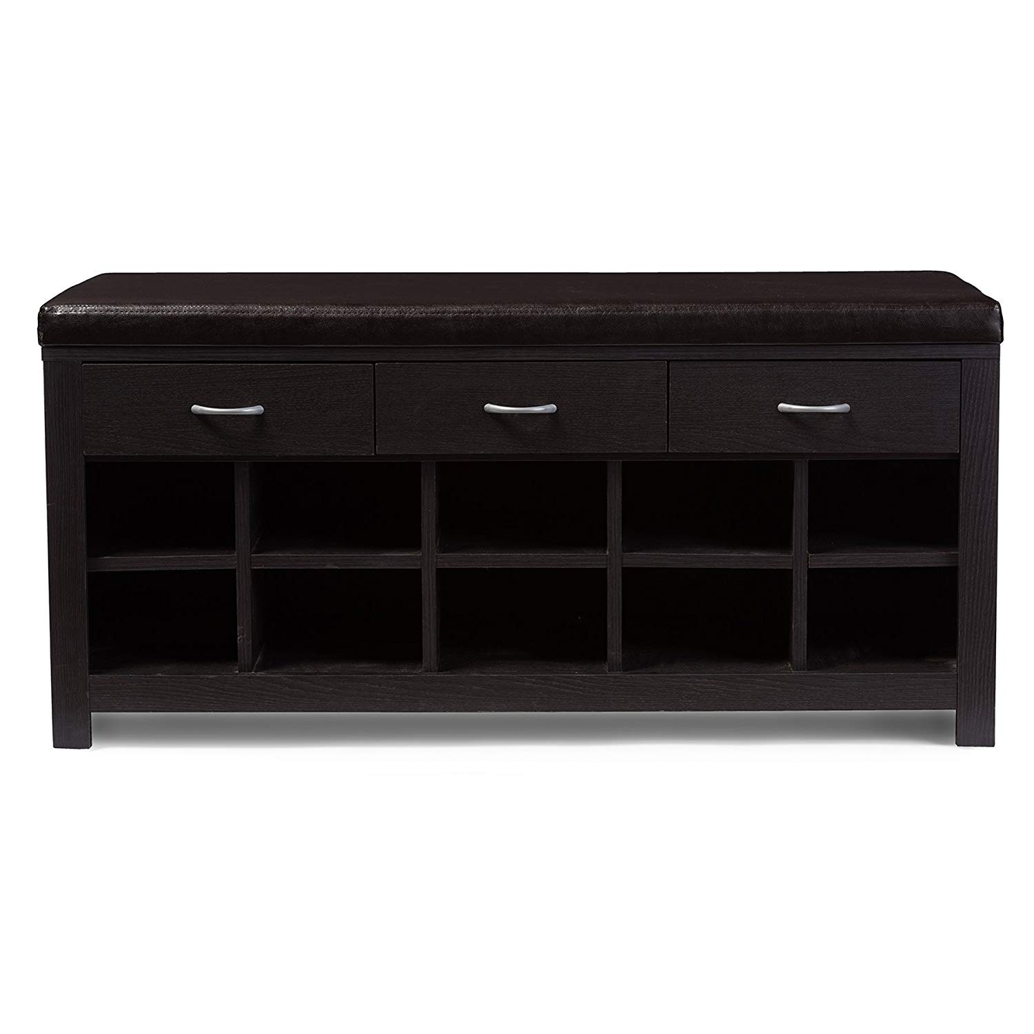 Baxton Studio Espresso Entryway Bench Contemporary Dark Brown/Espresso