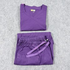 Wonderwink Flex Comfort Purple Scrub Set Fits Women  s Top Sz:L  Bottom Sz:XLP 