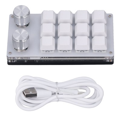 Mini USB Keypad 12 Key Shortcut Programmable Keyboard With 2 Knob For Gaming Hot