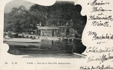 CPA LYON PARC DE LA TETE D OR EMBARCADERE/TAMPON4 JANV03/ECRITE/OBLITEREE