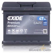 EXIDE AUTOBATTERIE 12V 47Ah STARTERBATTERIE 450A EA472 PREMIUM CARBON BOOST