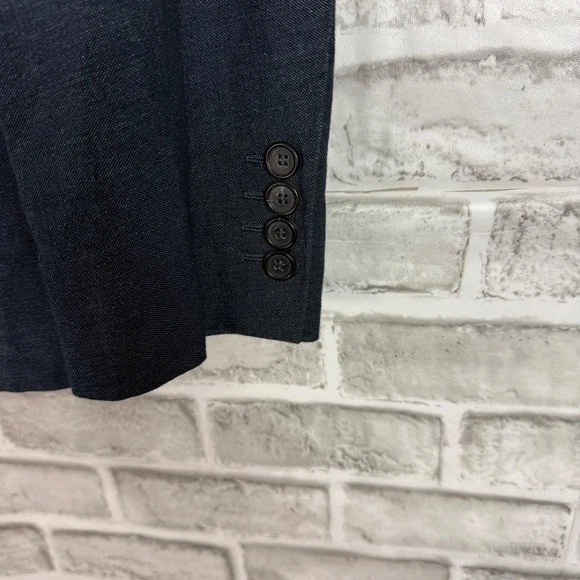 Billy Reid Linen Blend Navy Blue Garment Dyed Blazer Suit Jacket Mens 36R - Image 3 of 4