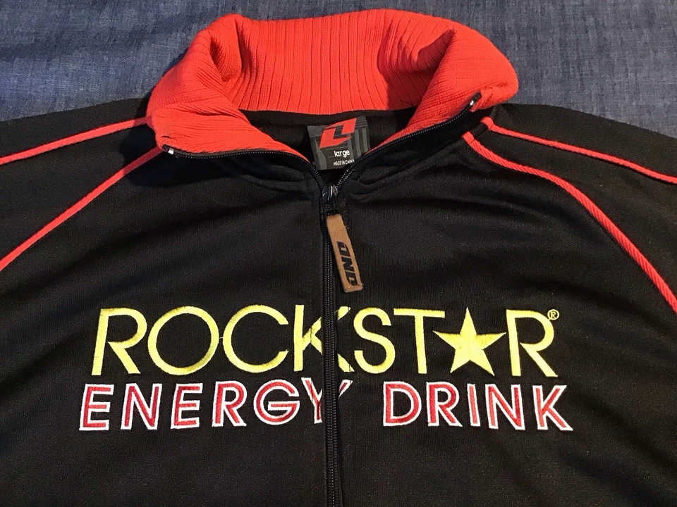 ROCKSTAR ENERGY DRINK EMBROIDERED FULL ZIP SOFT SHELL JACKET MEN-LARGE BLACK.EUC - Image 2 of 4