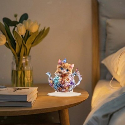 Sign 2D Cat Acryl Sign Ornament Desktop Wasserdicht für Cafe Office