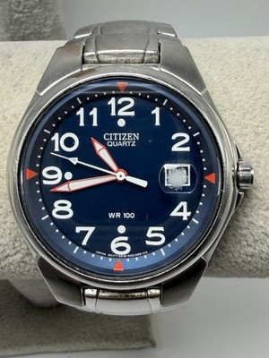Citizen 2510-S011337 New Battery Mens Watch 39MM 7.75'' Blue Dial Stainless Band