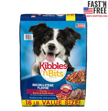 Kibbles 'n Bits Dry Dog Food for Adult Dogs, Savory Bacon  Steak Flavor, 16 lb