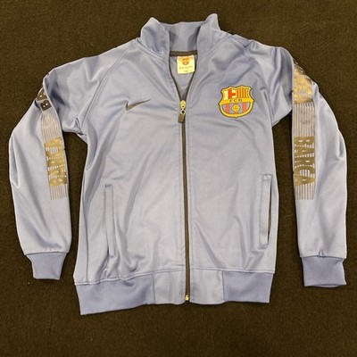 Nike FC Barcelona Futbol Boys Soccer Football Track Jacket Blue Size 152 (M)