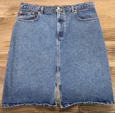 VINTAGE RALPH LAUREN POLO JEANS CO. KNEE SKIRT WOMENS 14 DENIM Y2K 90s RETRO