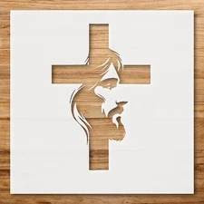Jesus Cross Wall Art Stencil for Religious Home Decor - StencilAir