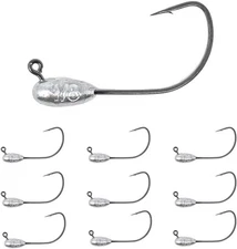 Reaction Tackle Tube Jig Heads for Bass Fishing - Bait 1/8 oz, Silver 