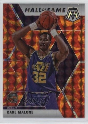 2019 Panini Mosaic Hall of Fame Reactive Orange Prizm Karl Malone #284 HOF 1m9t