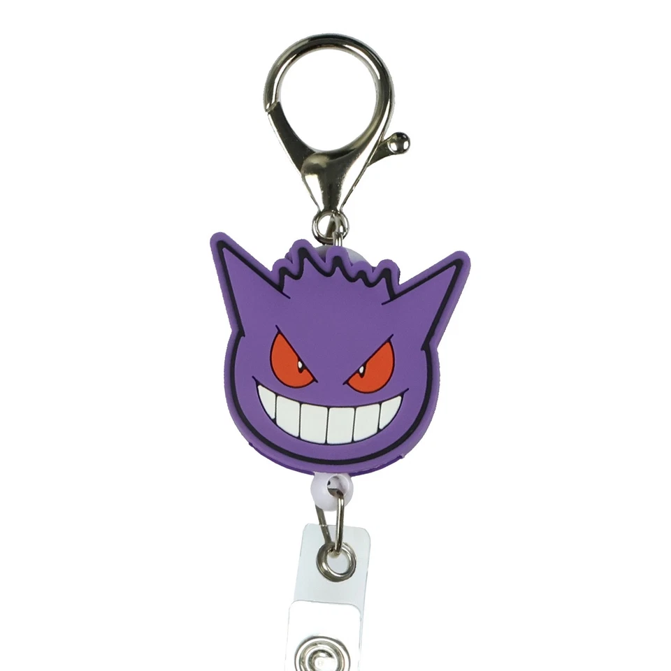 Pokemon Carrete Retráctil Cordón Gengar Plástico Duro Insignia Soporte Identificación Llavero Foto 3 de 4