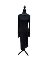 NWT ASOS Black Bell Sleeve Mock Neck Sheath Dress Size 14
