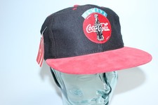 Vintage Always Coca-Cola Hat Black Red Suede Bill Made in USA Snapback Cap NWT