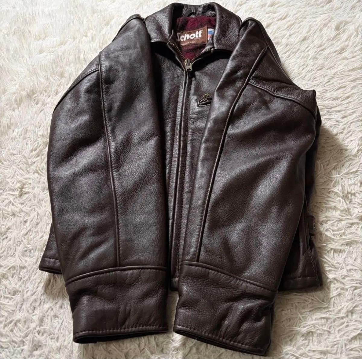 Rare Schott 681 Tracker Jacket 34 Bordeaux Leather Highwayman Rare Schott 681 Tracker Jacket 34 Bordeaux Leather Highwayman