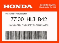 Honda Genuine Seat Cushion, Assy. - 77100-Hl3-B42