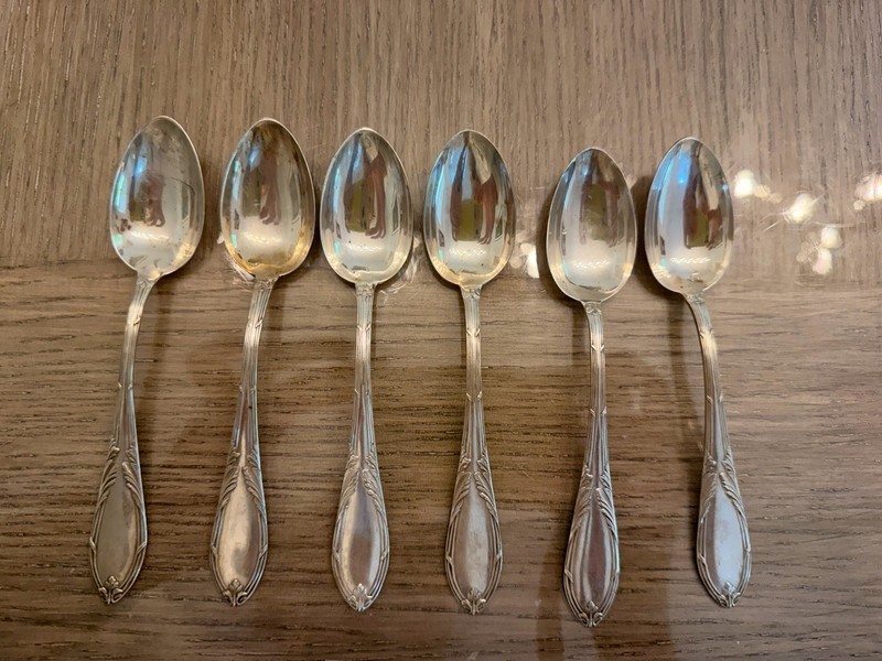 Vintage 800 Silver  925 Teaspoons, Set  Of 6  Total, Marked 800, G Freni Sicily