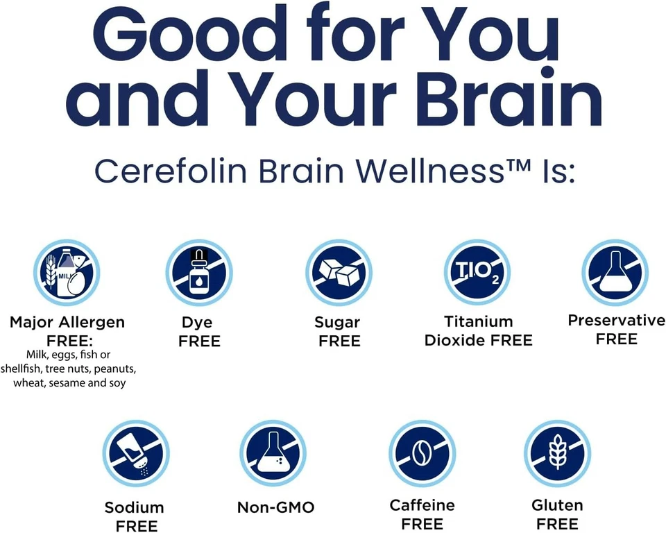 Cerefolina Brain Wellness Apoyo Cognitivo - Memoria, Enfoque - 30 Comprimidos Foto 4 de 4
