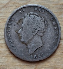 1826 George IV Shilling UK Silver Coin